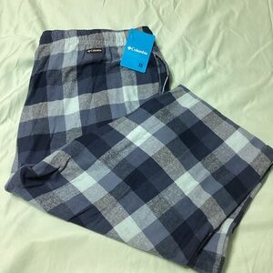 Columbia Blue Plaid Cotton Lounge Pants